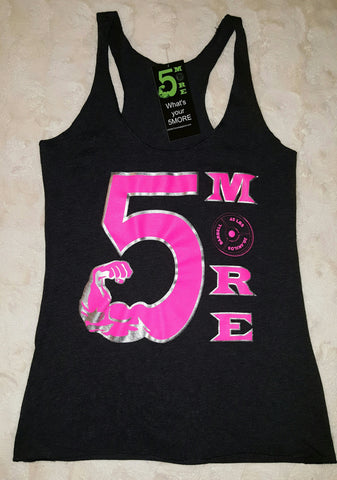 Women's Racerback Tank with Pink 5MORE logo