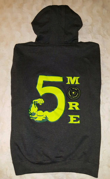 Pullover Hoodie in Graphite Grey with Green 5MORE logo