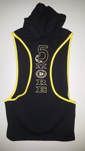 Stringer Tank Top Hoodie with Yellow Accent Trim