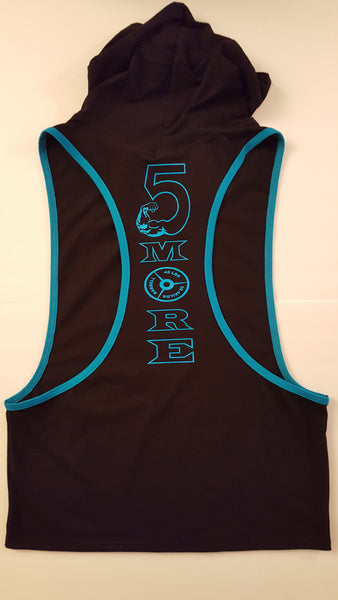 Stringer Tank Top Hoodie with Blue Accent Trim