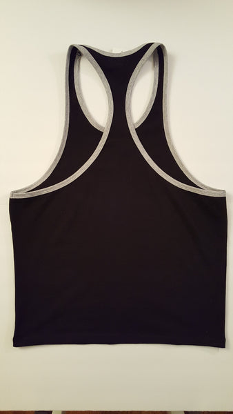Stringer Tank Top with Grey Contrast Trim (Full Logo on size medium only)