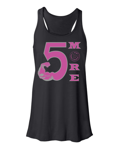 Women's Flowy Racerback Tank with Pink 5MORE logo