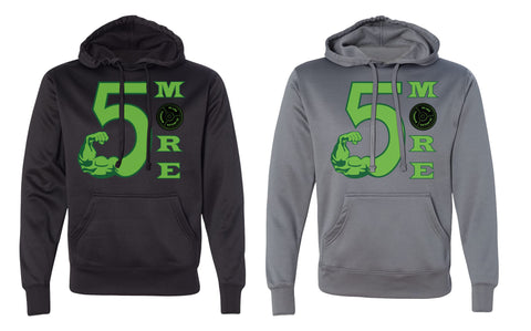 Dri-Fit Pullover Hoodie with Green 5MORE Logo on Front